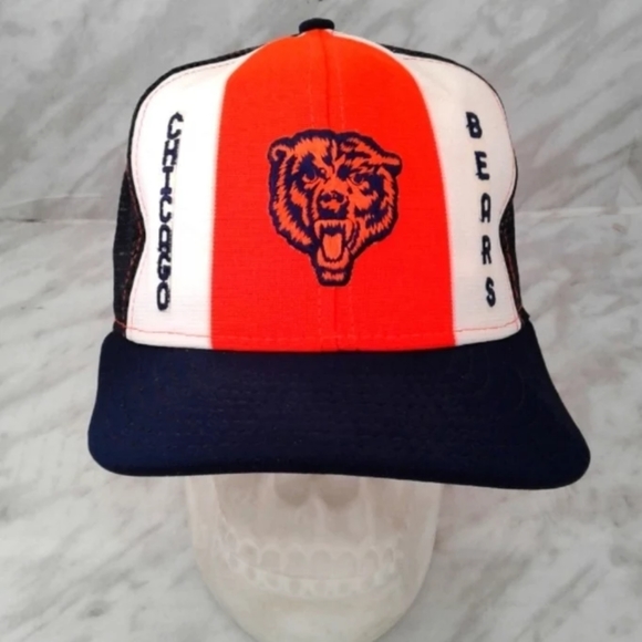 Vintage Chicago Bears AJD Lucky Stripes Snapback Mesh Trucker Hat Cap USA made - Picture 1 of 5